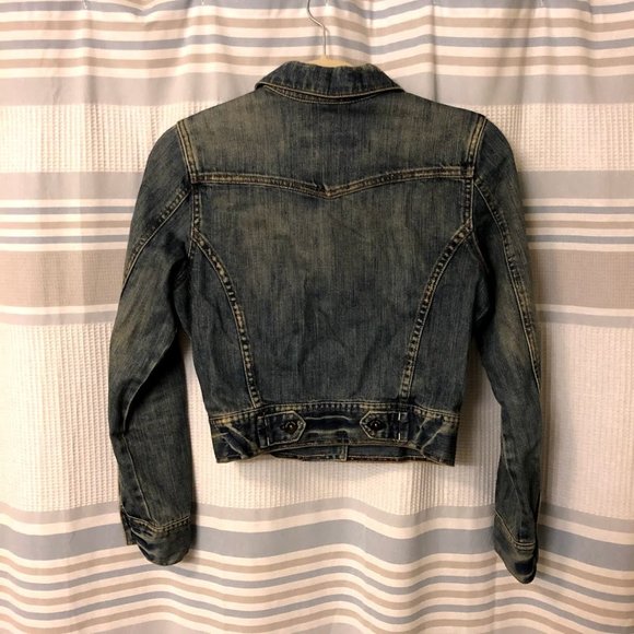 Sneak Peek Cropped Women's Jean Jacket Medium - Picture 5 of 5